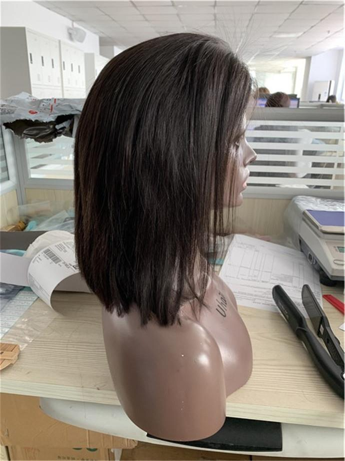 18inch Natural Color 150% density Straight 100% human hair 13X4 glueless light brown lace front wig