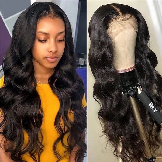 20inch Natural Color Body Wave 150% density 100% human hair 5X5 glueless HD lace front wig