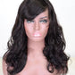 Kelly Rowland Wavy Indian Remy Hair With Bangs Glueless Lace Front Wigs [KSW150]