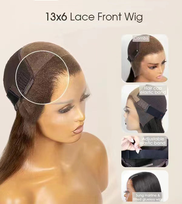 6in Part #2/30 Highlight Deep Wave Lace Front Wig Transparent Lace