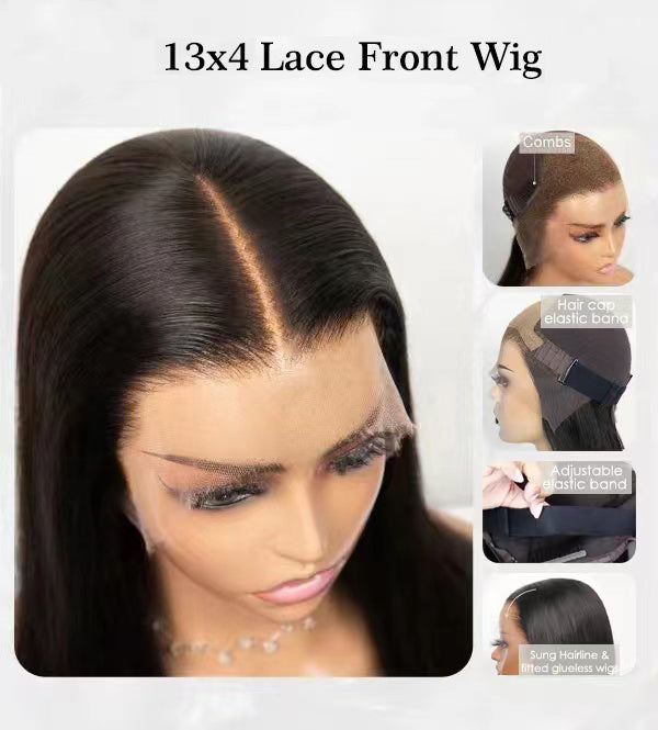 Indian Remy Hair Lace Front Wigs Deep Wave