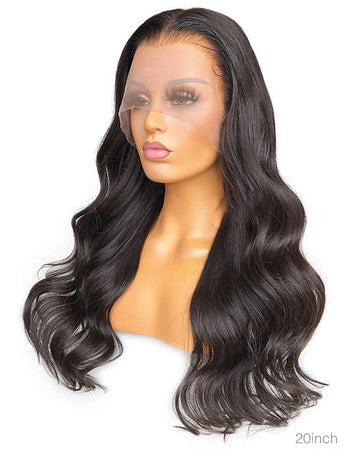 Mia Black Human Hair Wigs Wavy Lace Front Natural Color HD Lace [MLFC098]