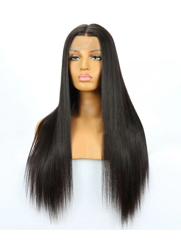 Silky Straight Brazilian Virgin Hair Glueless Lace Front Wigs [SBW001]