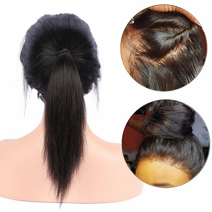 150% Density Pre-Plucked 360 Frontal Wig Kinky Straight Indian Remy Hair