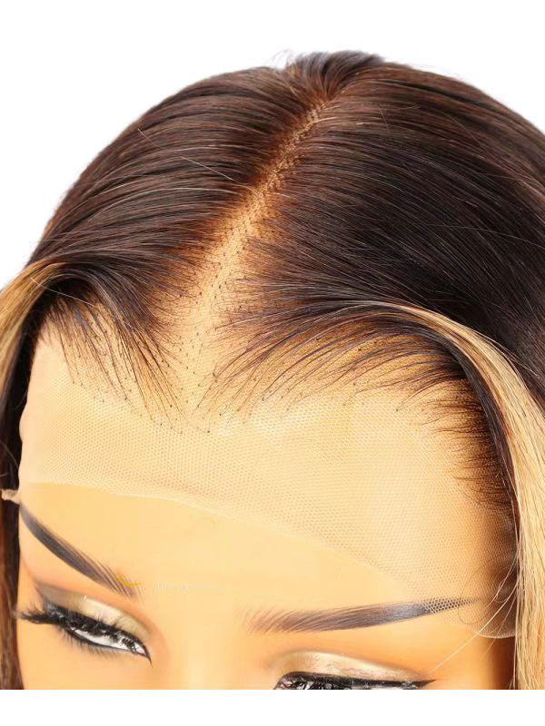 New Clean Hairline Ombre Color with Highlight Pre-Plucked 13x6 Lace Wig [NGSW312]